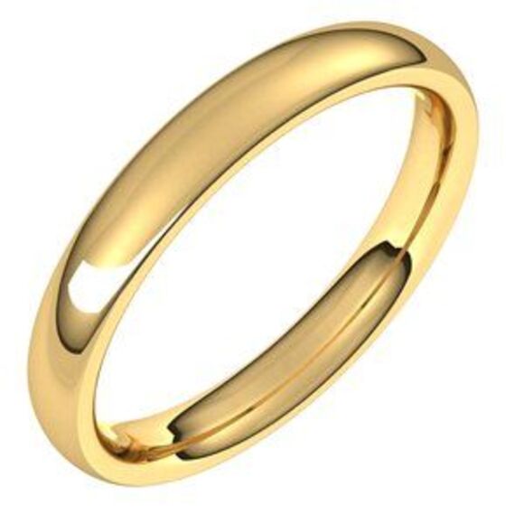 Kazi Luxury 14k Yellow Gold 3 mm European Band Size 7